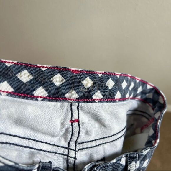 KATE Spade Blue White Gingham Plaid Broome Street  Cropped Stretch Jeans 26 - Picture 6 of 8